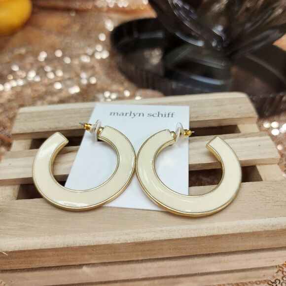 New Marlyn Schiff Open Hoop Earrings - Available In 2 Colors - Picture 5 of 9